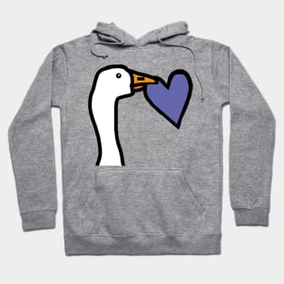 Gaming Goose Portrait Stealing Very Peri Periwinkle Valentines Day Heart Hoodie